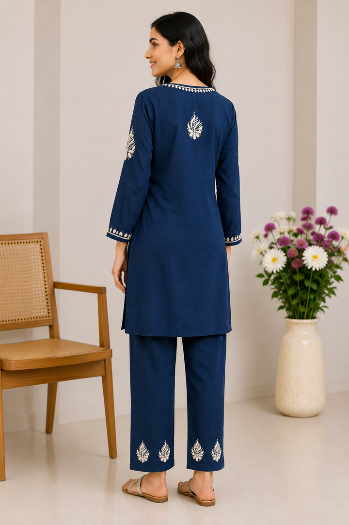 Cotton chikankari Co-ord set