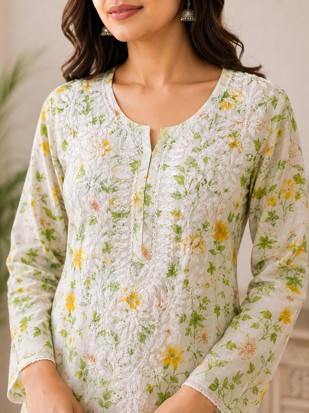 Fiza Printed Chikankari kurti