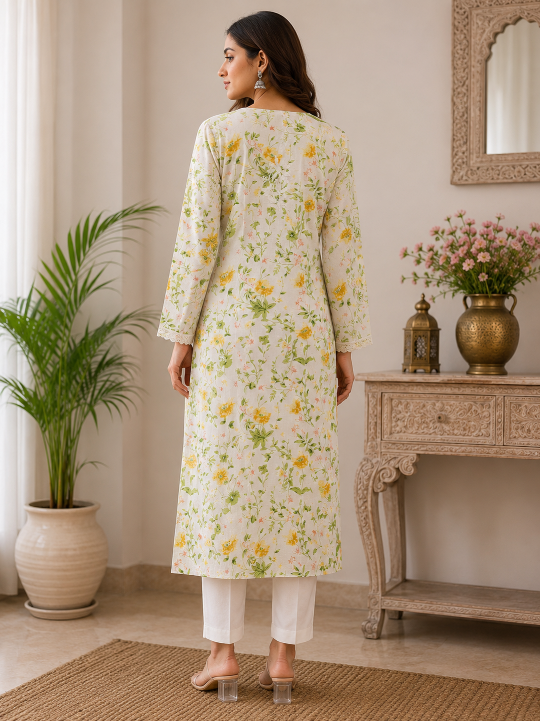 Fiza Printed Chikankari kurti