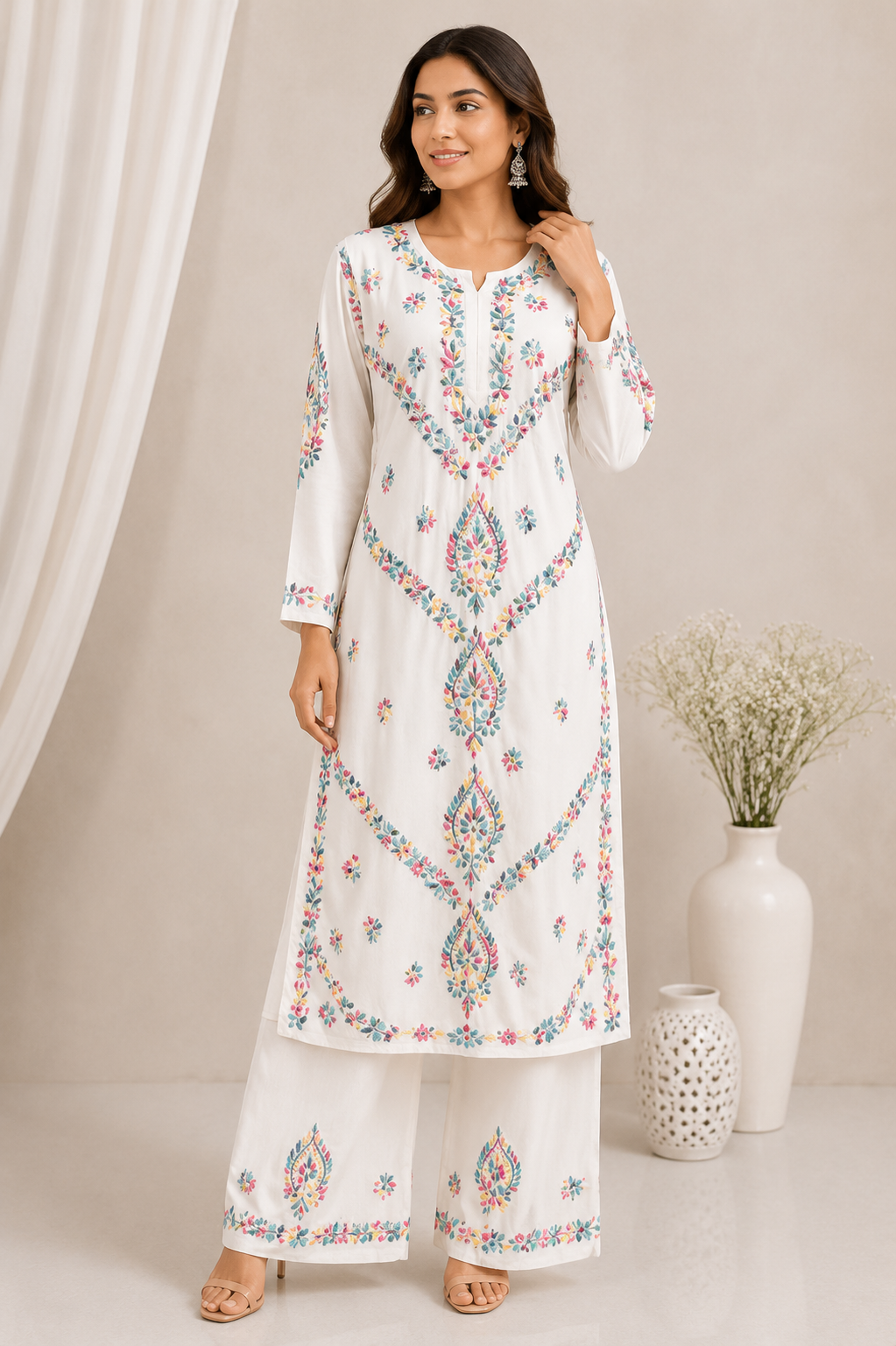 Ravina rayon Chikankari Co-ord set