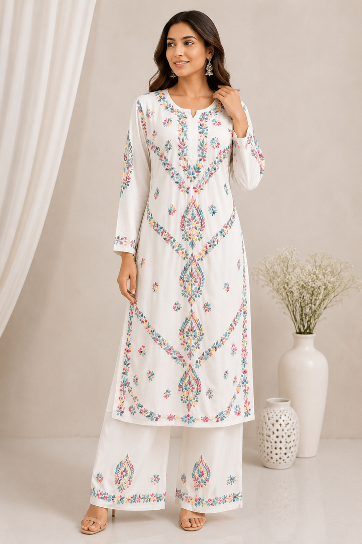 Ravina rayon Chikankari Co-ord set