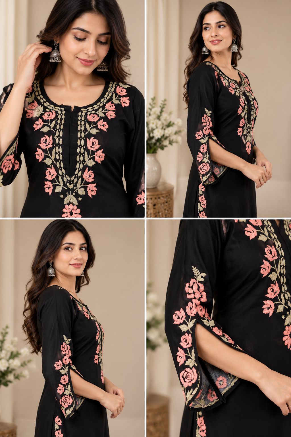 Delnaz chikankari long kurti
