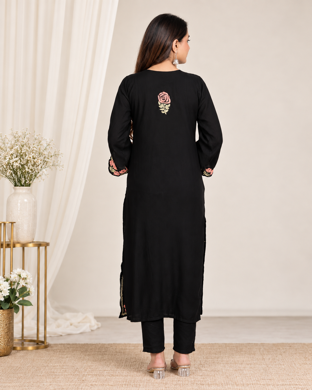 Delnaz chikankari long kurti