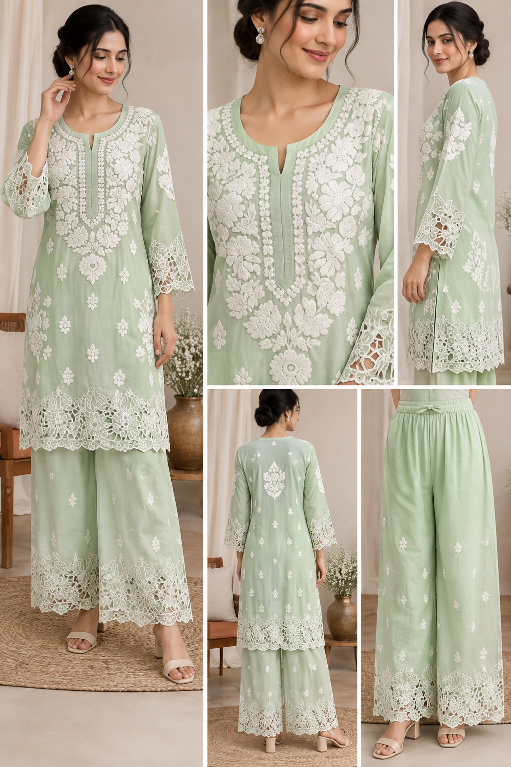 Rooh Muslin Chikankari Dress