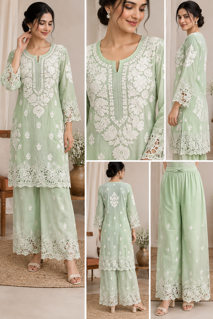 Rooh Muslin Chikankari Dress
