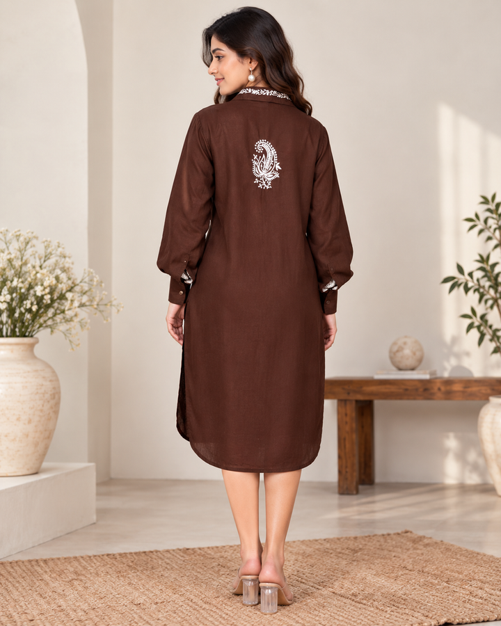 Hareem Cotton Chikankari Long shirt
