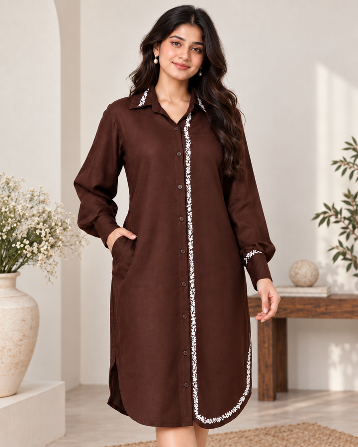 Hareem Cotton Chikankari Long shirt