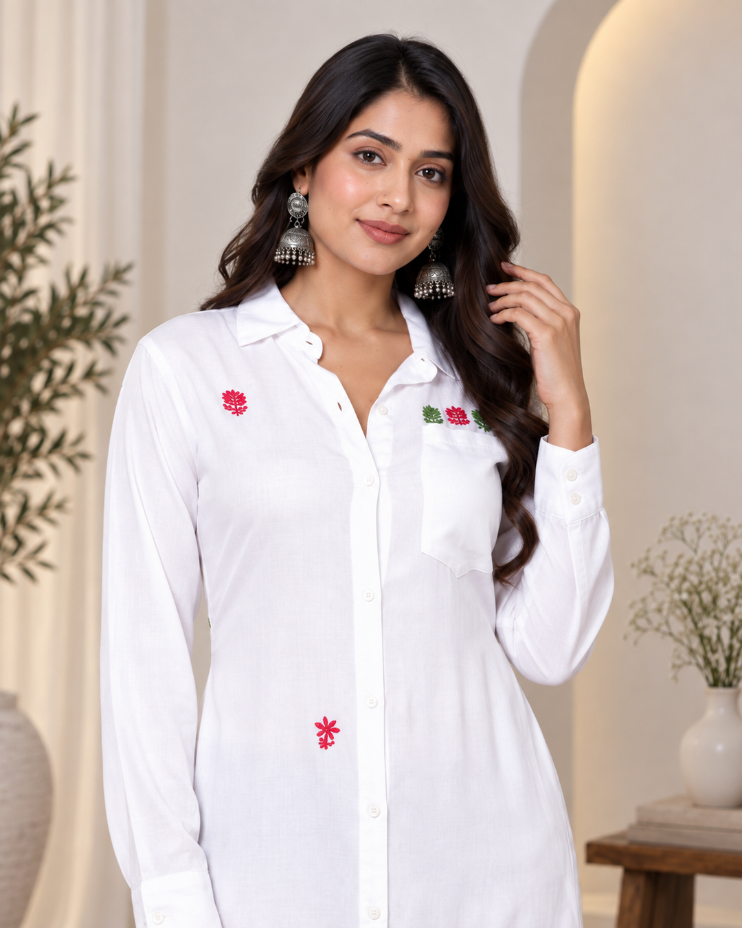 KIYANA COTTON CHIKANKari shirt
