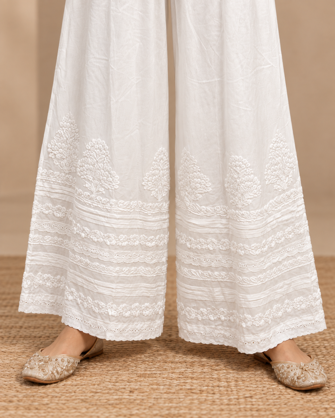 Pintex Cotton Chikankari Palazo