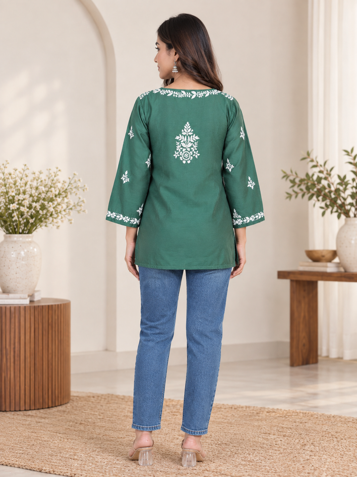 Cristina Chanderi Silk Ombre Short Top