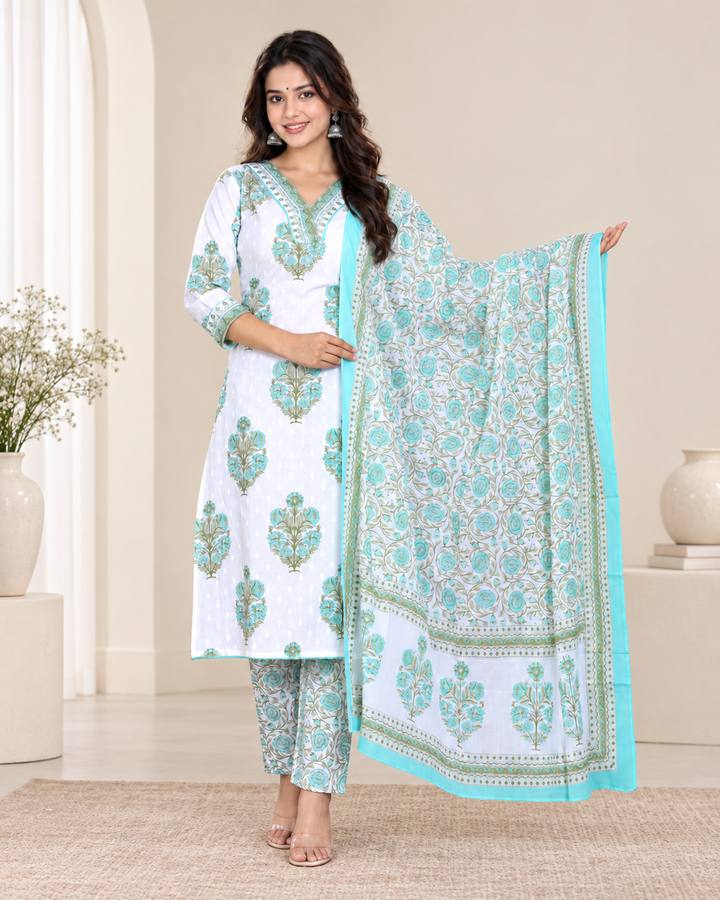 Aditi Cotton Printed Dupatta Set