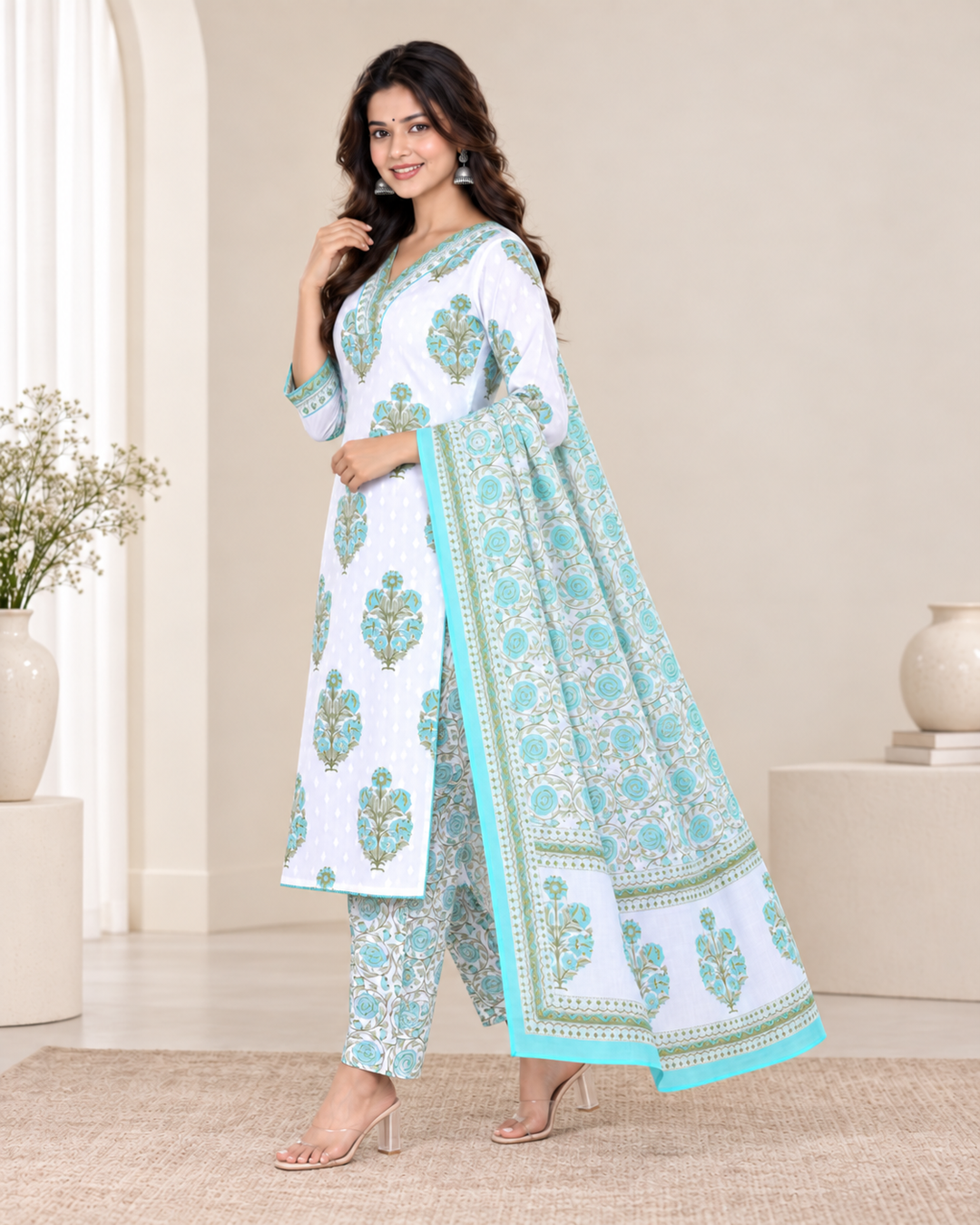 Aditi Cotton Printed Dupatta Set