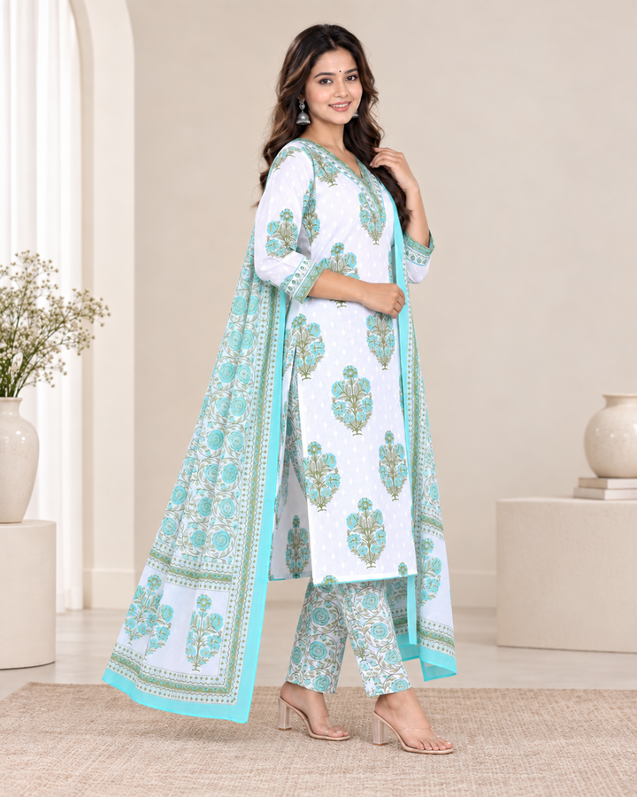 Aditi Cotton Printed Dupatta Set
