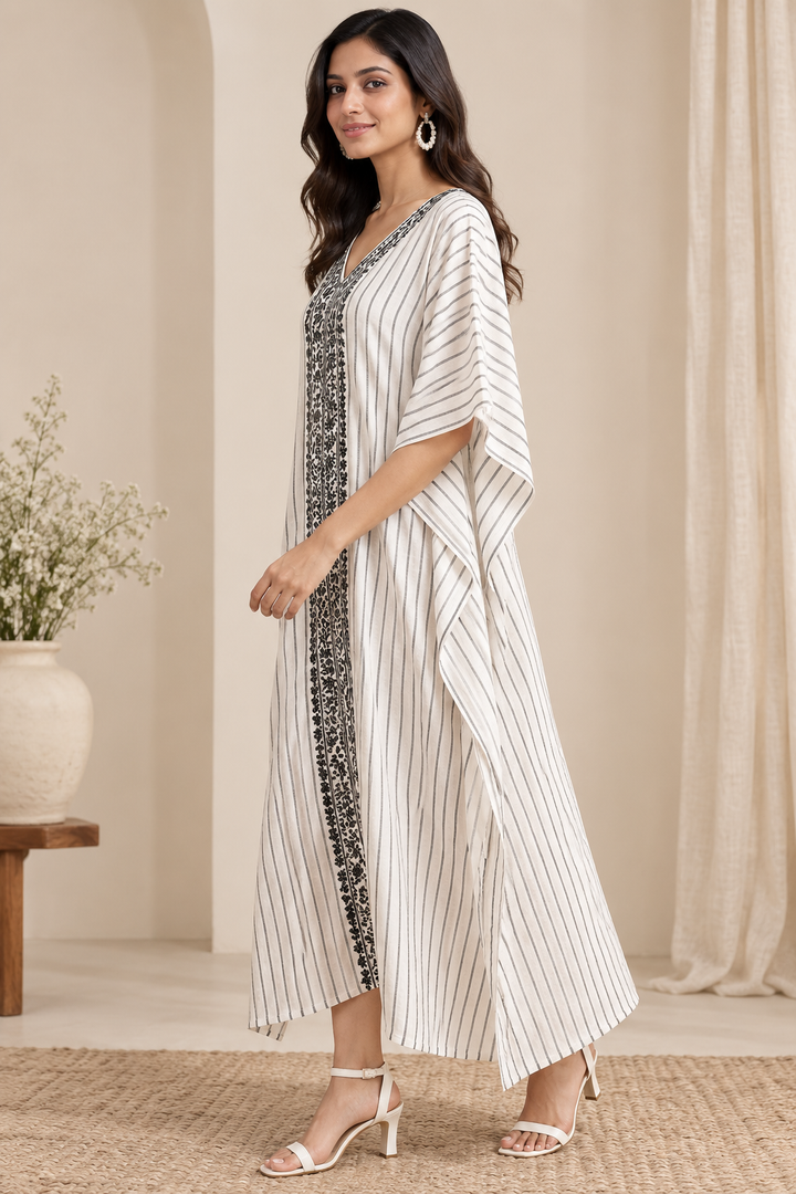 Cheryl Cotton Chikankari Kaftan