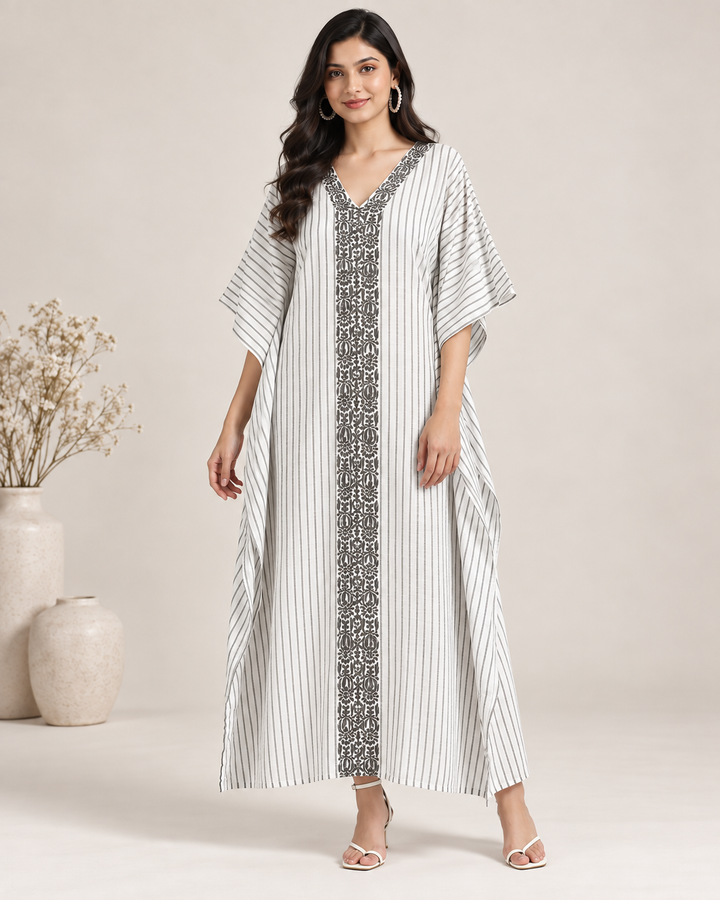 Cheryl Cotton Chikankari Kaftan