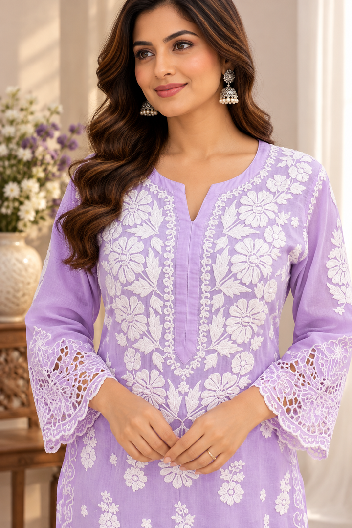 Rooh Muslin Chikankari Dress