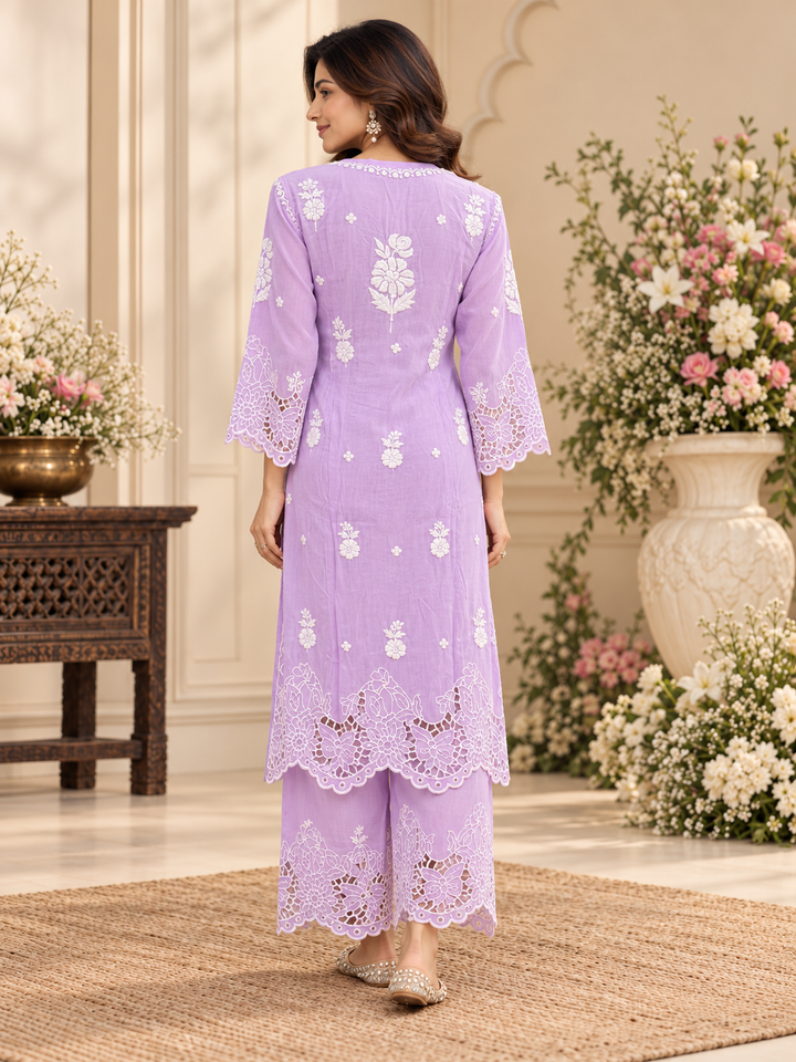 Rooh Muslin Chikankari Dress