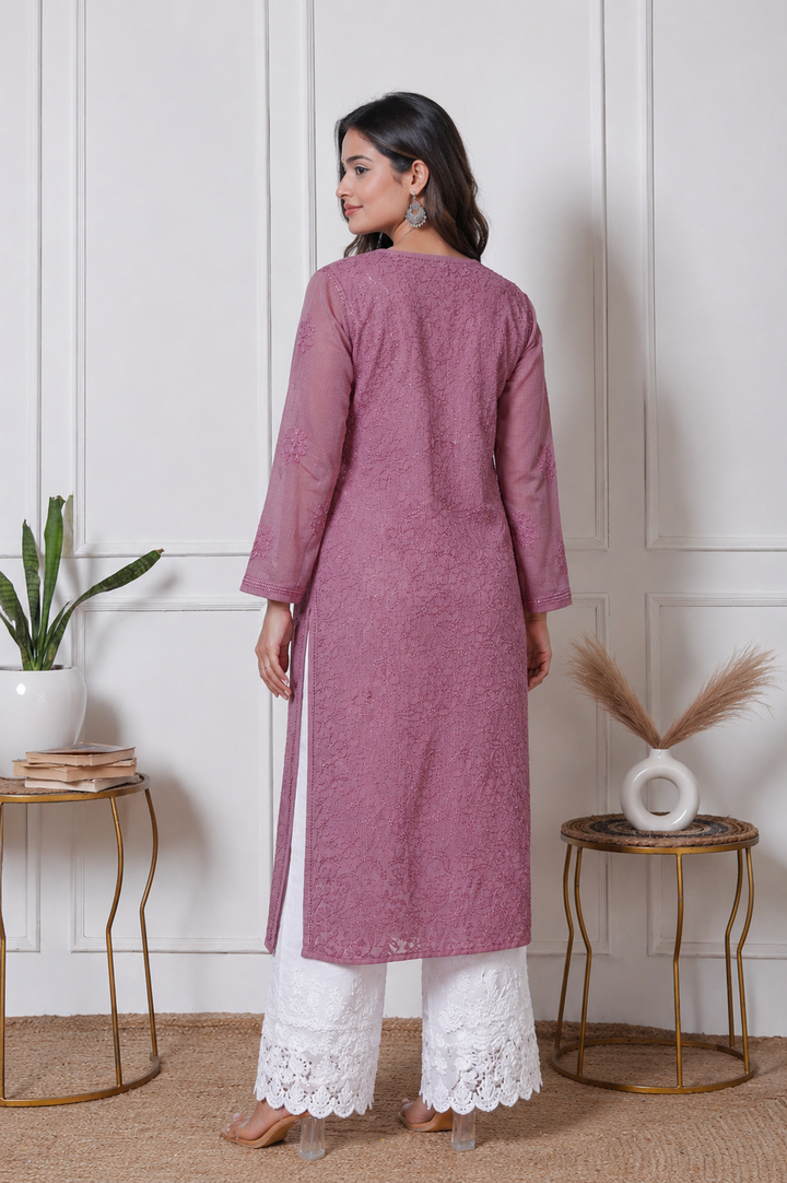 Anabiya Kota Doriya Chikankari Long Kurti