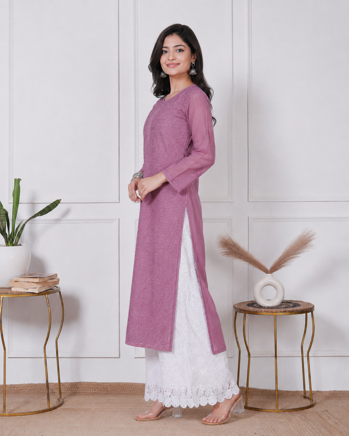 Anabiya Kota Doriya Chikankari Long Kurti