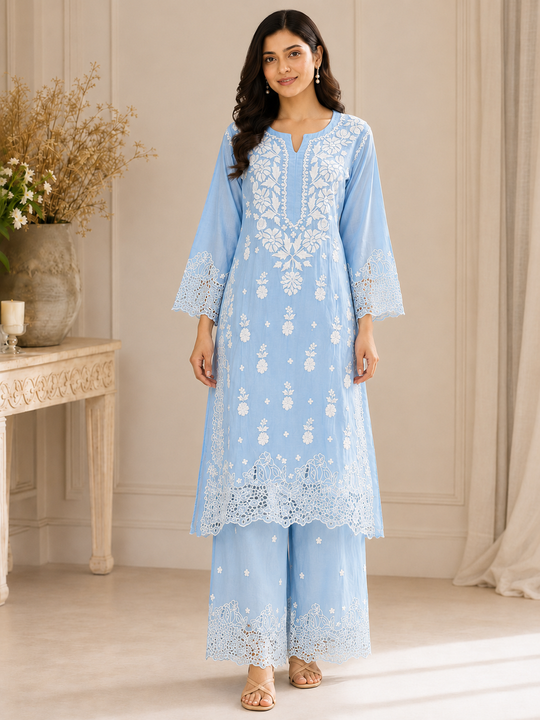 Rooh Muslin Chikankari Dress (Copy)