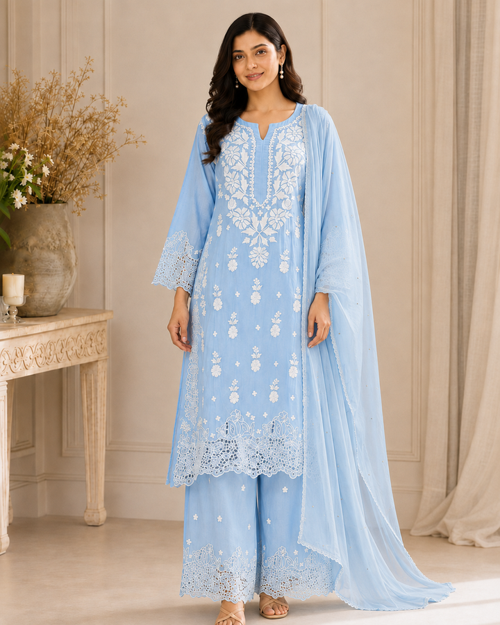Rooh Muslin Chikankari Dress (Copy)