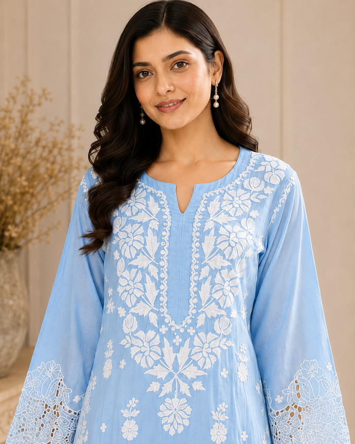 Rooh Muslin Chikankari Dress (Copy)
