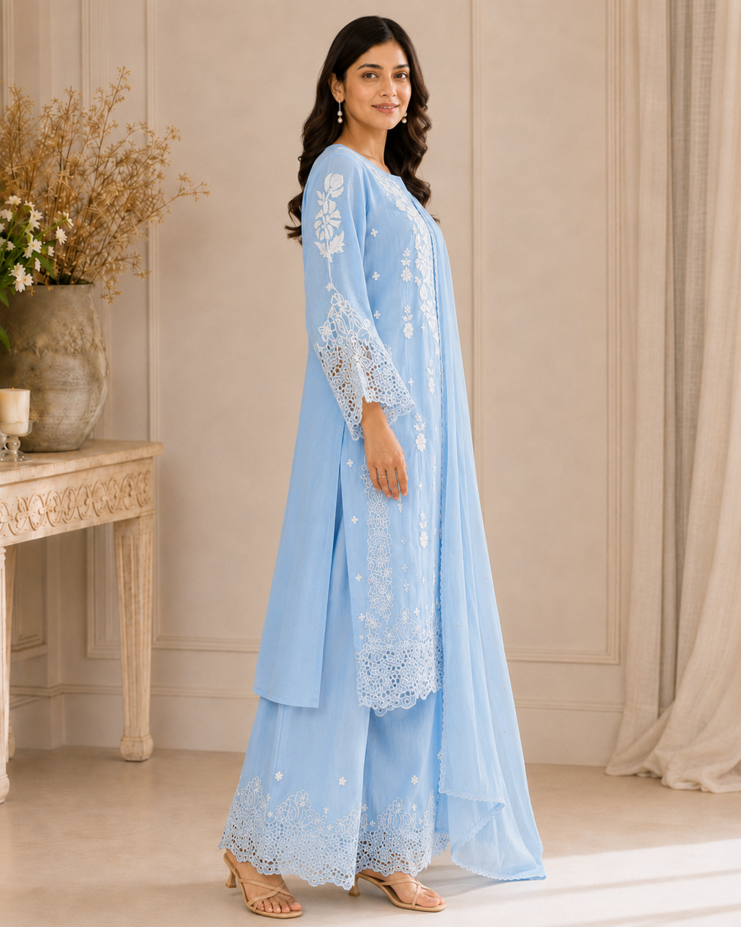 Rooh Muslin Chikankari Dress (Copy)