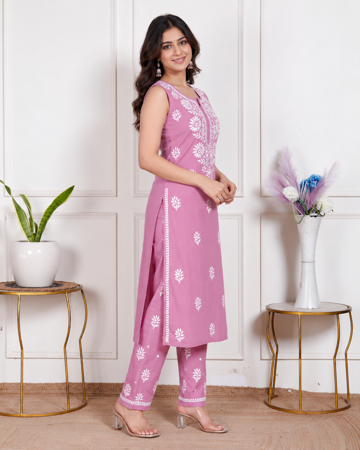 Sakina Cotton Chikankari Co-ord Set