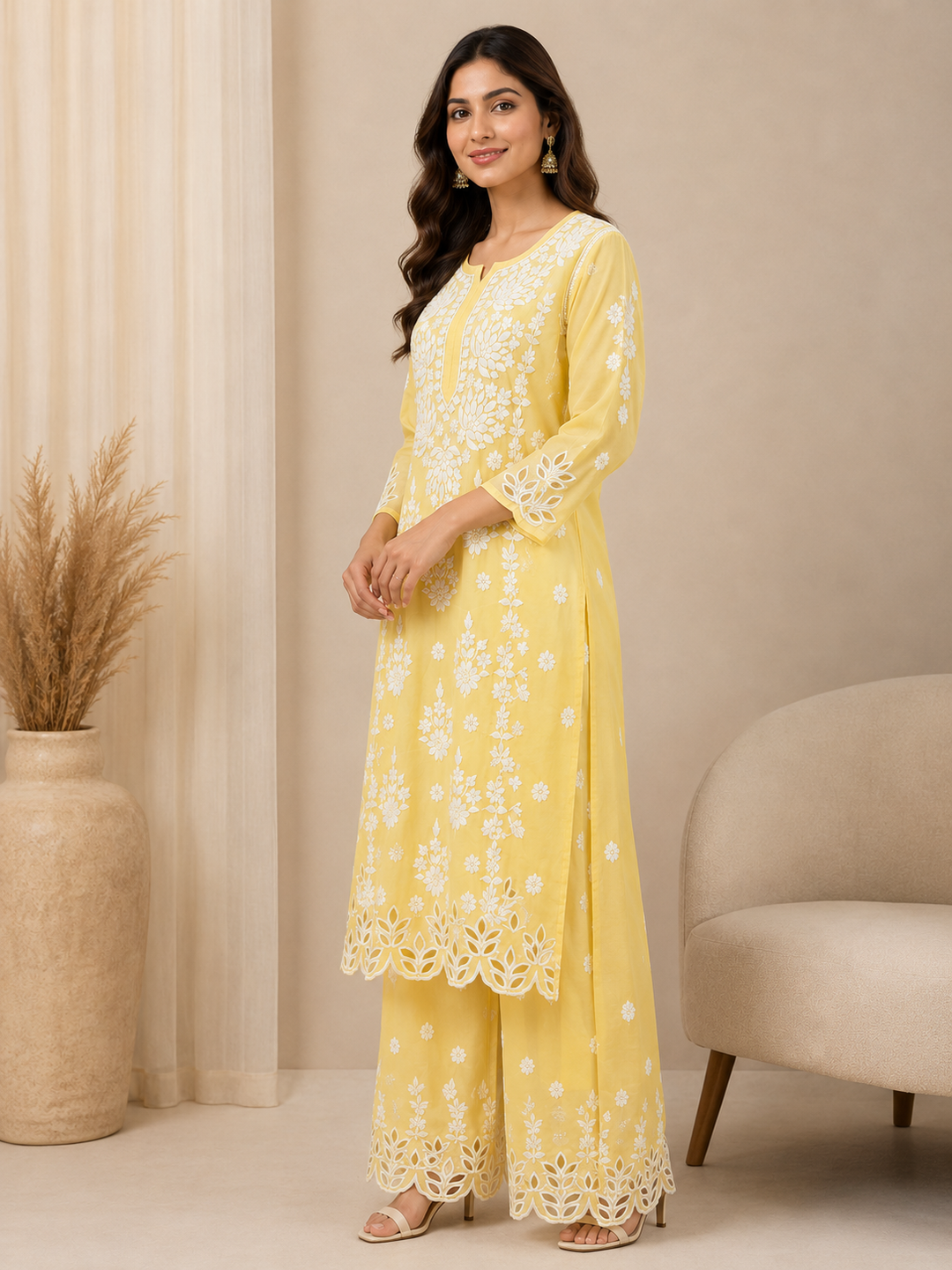 Rooh Muslin Chikankari Dress