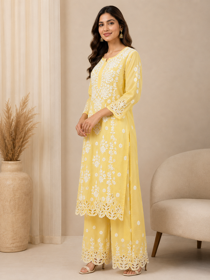 Rooh Muslin Chikankari Dress