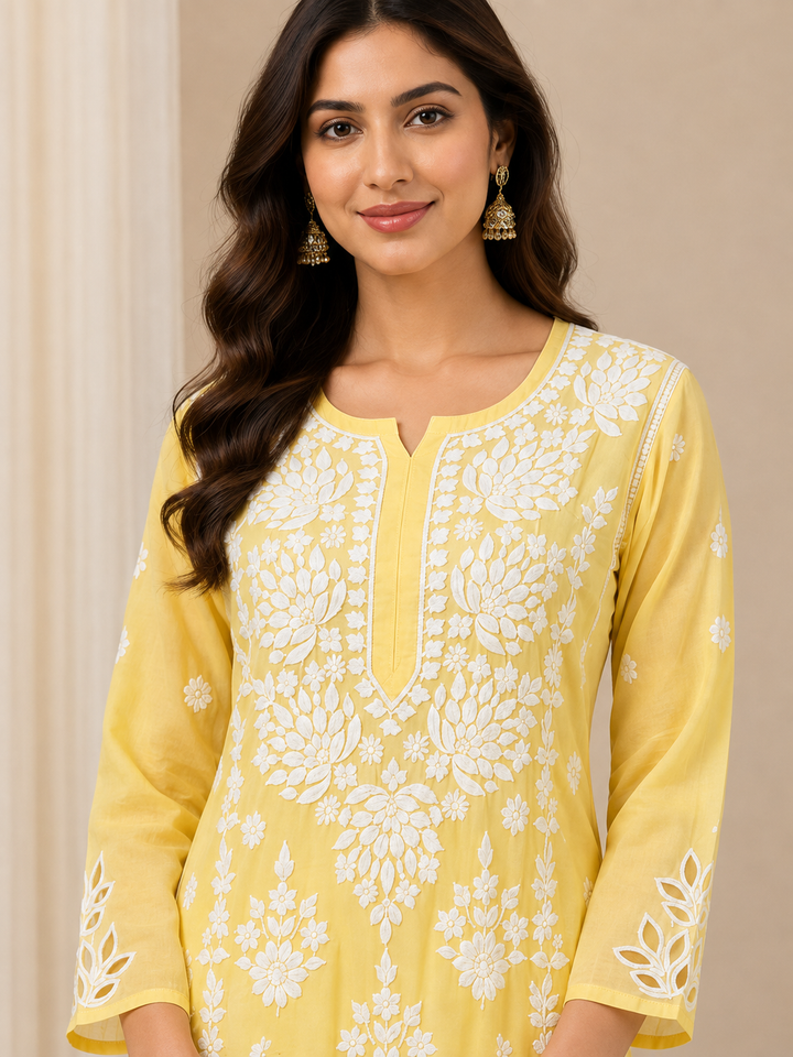 Rooh Muslin Chikankari Dress