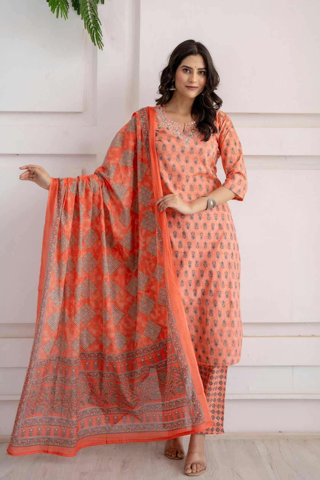 RAASHI COTTON PRINTED DUPATTA SET