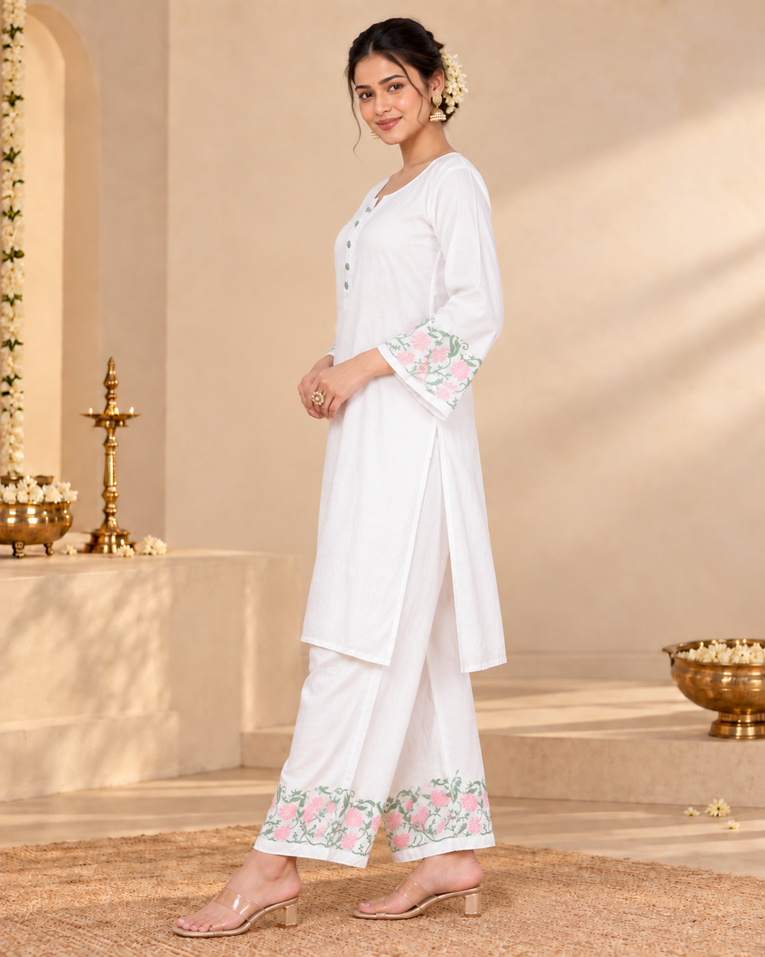 ROZA CHIKANKARI 3 PIECE SET