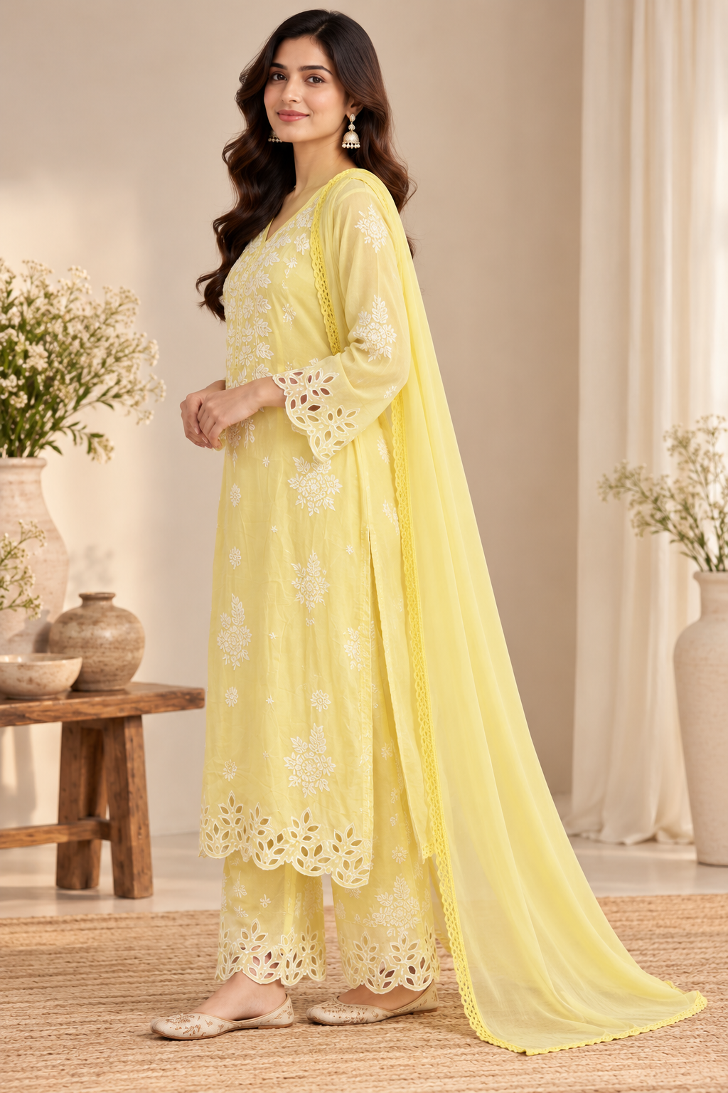 Rooh Muslin Chikankari Dress