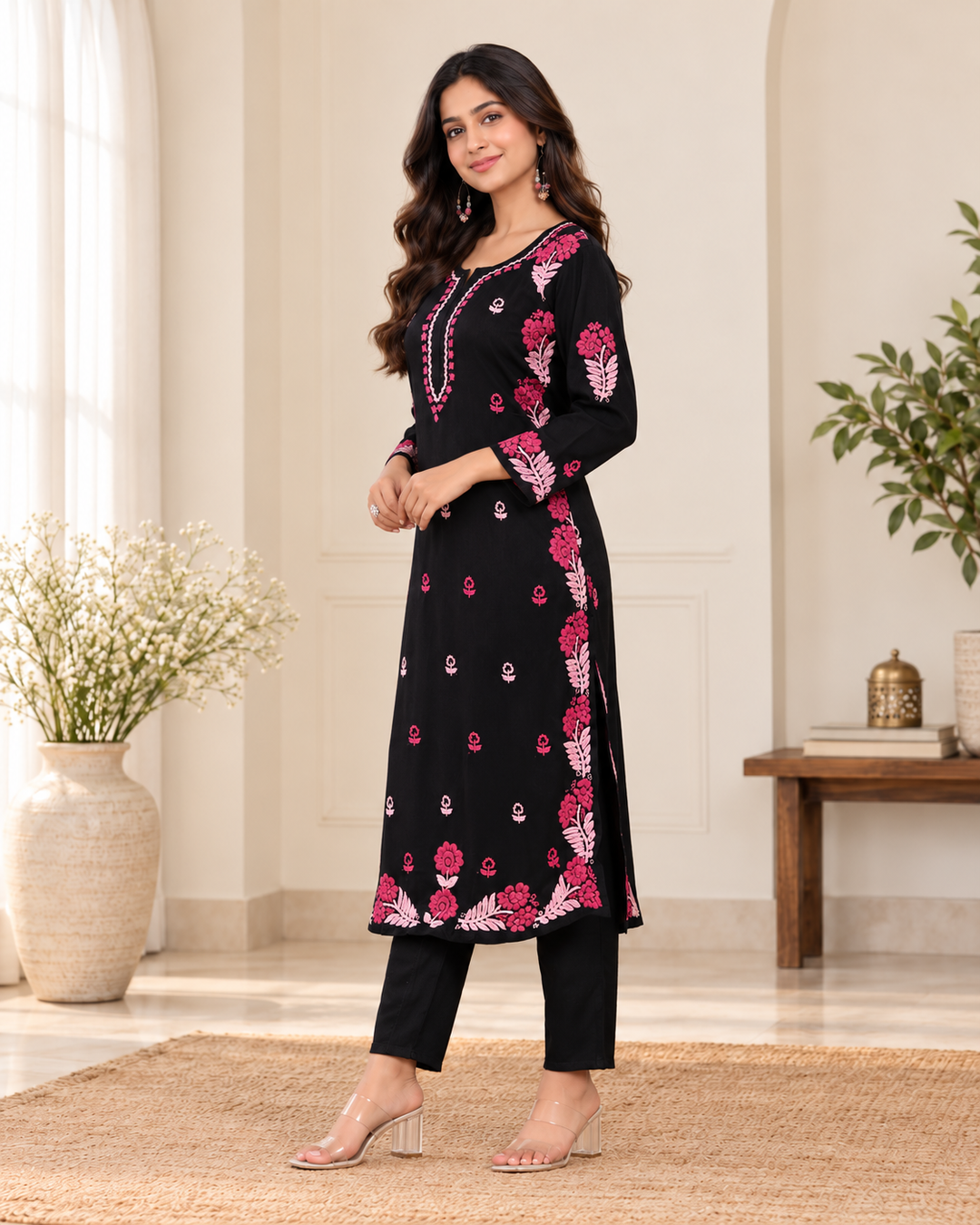 Roma Rayon Chikankari Long kurti