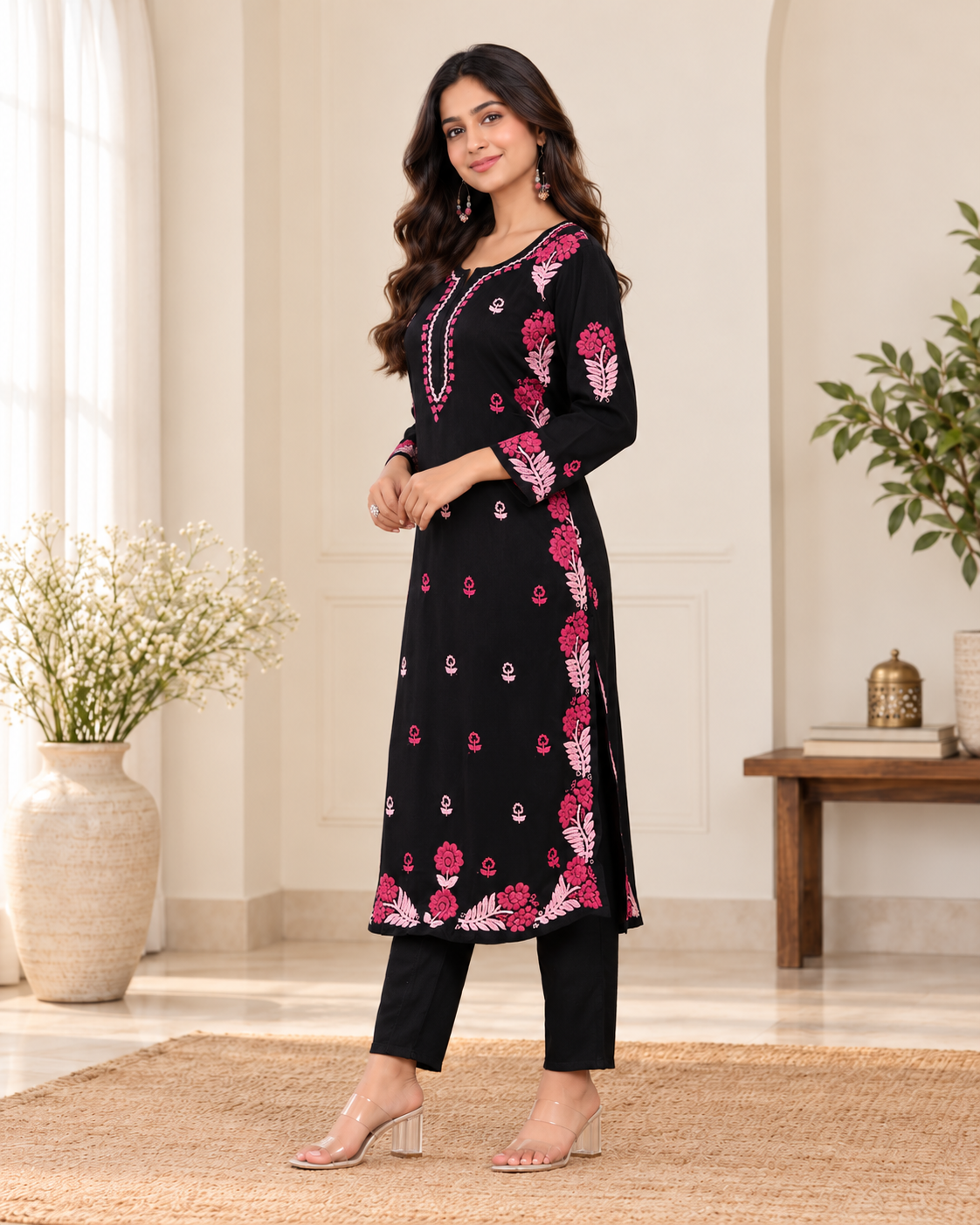 Roma Rayon Chikankari Long kurti