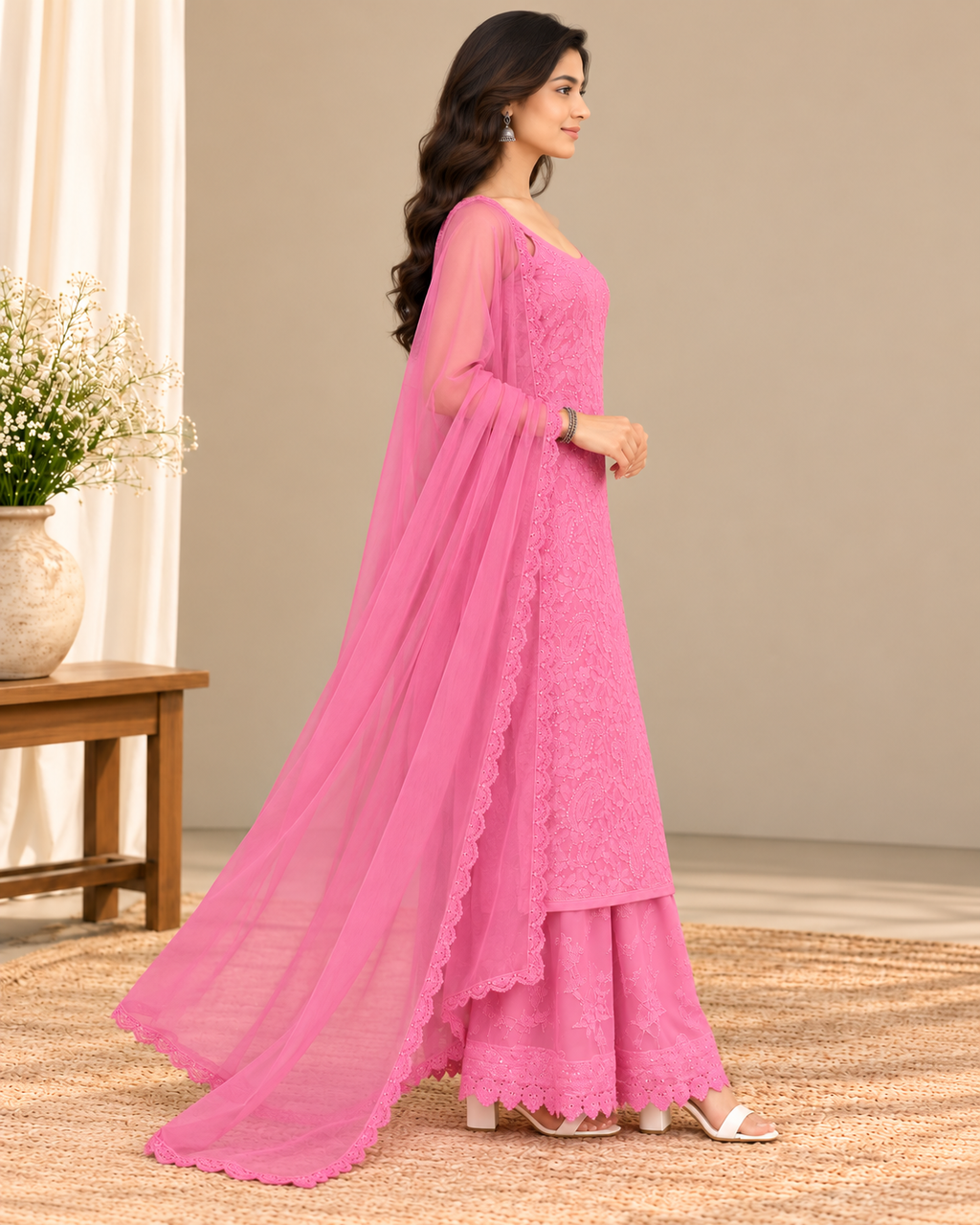 Mannat Georgette Spaghetti full dress