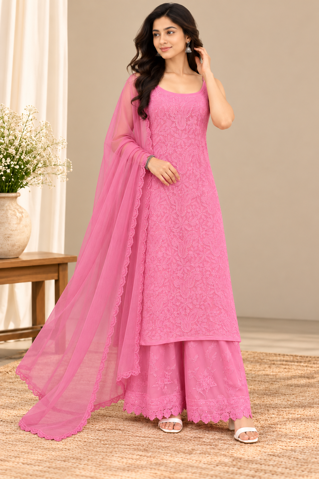 Mannat Georgette Spaghetti full dress