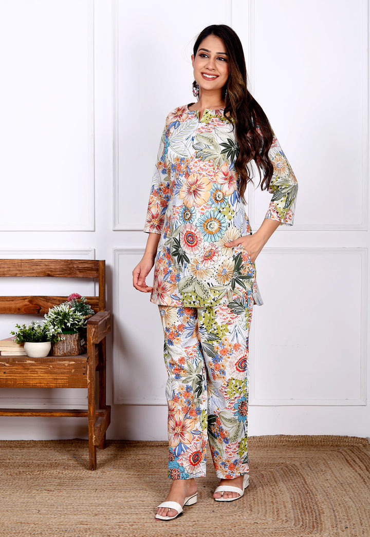 ZAINA COTTON PRINTED CO-ORD SET