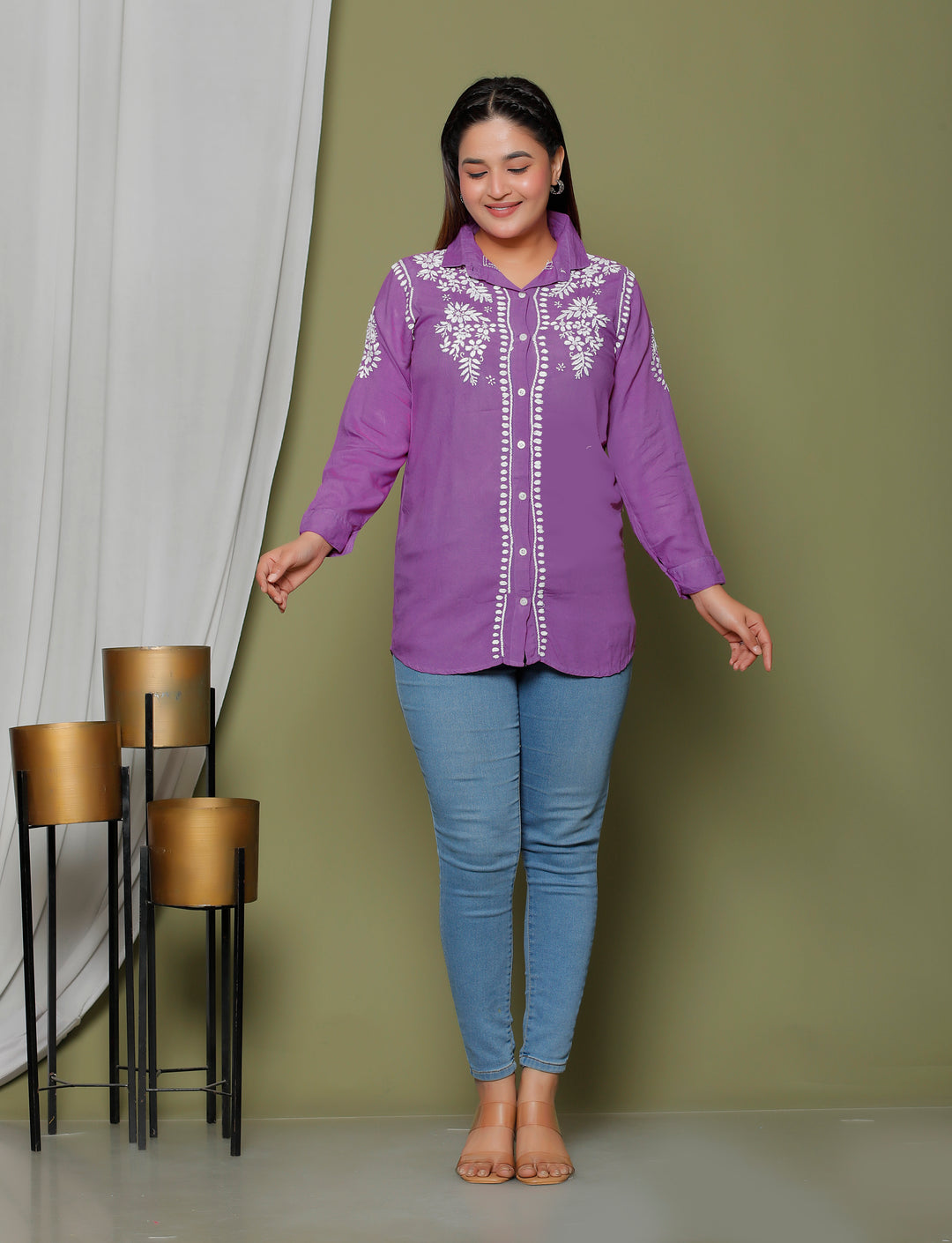 Azra Modal Chikankari Shirt