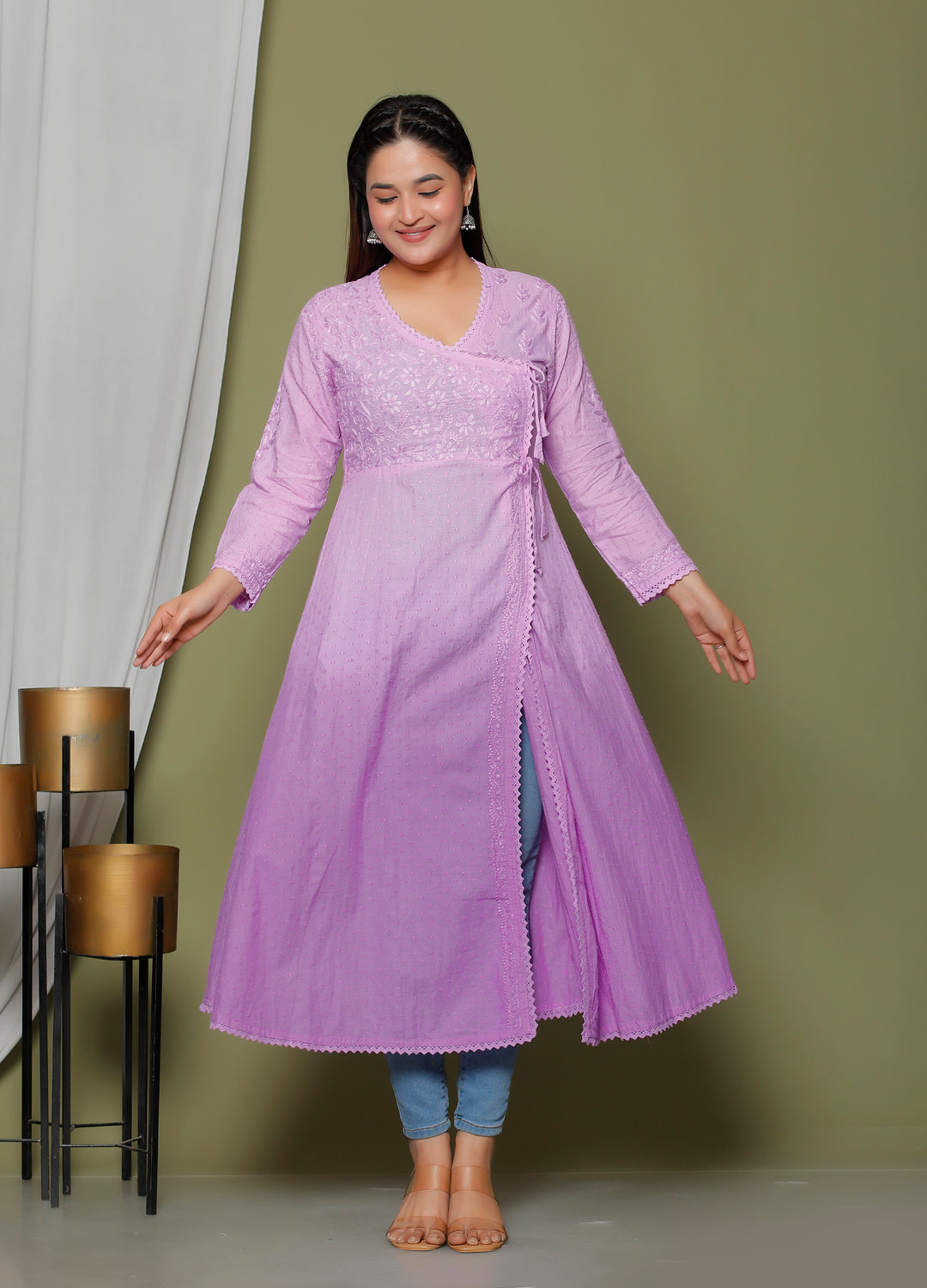 Naima Cotton Chikankari Angarkha