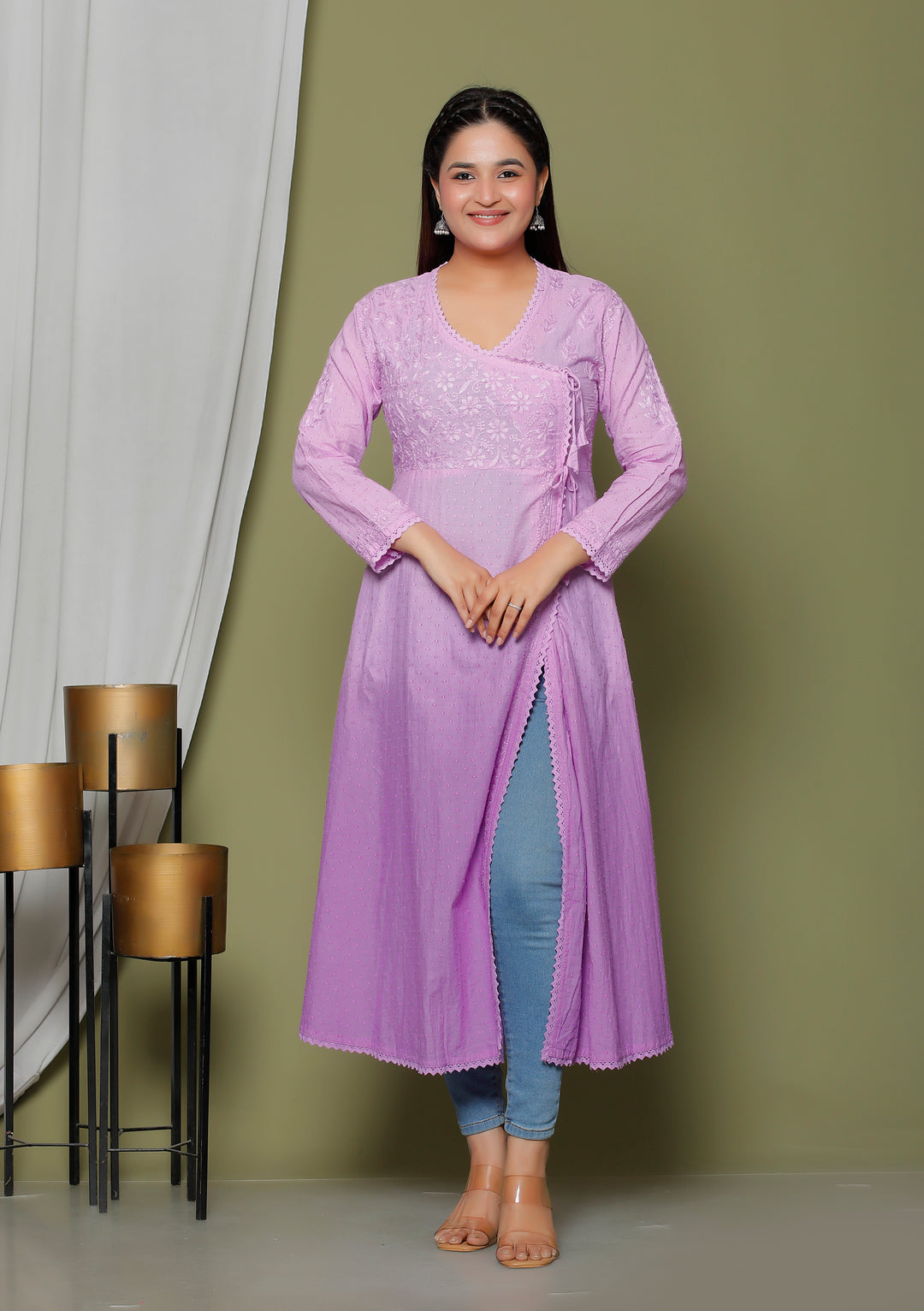 Naima Cotton Chikankari Angarkha