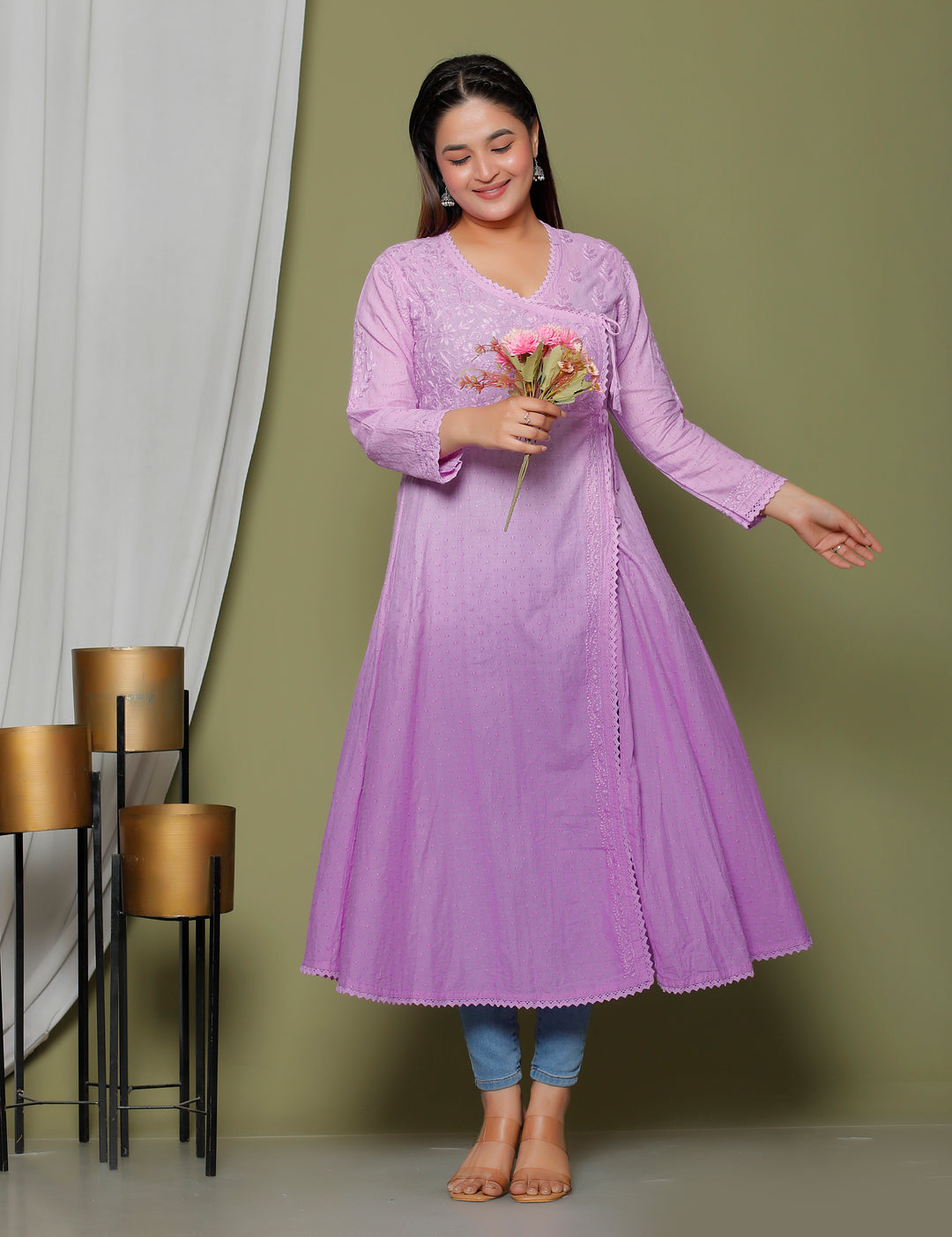 Naima Cotton Chikankari Angarkha