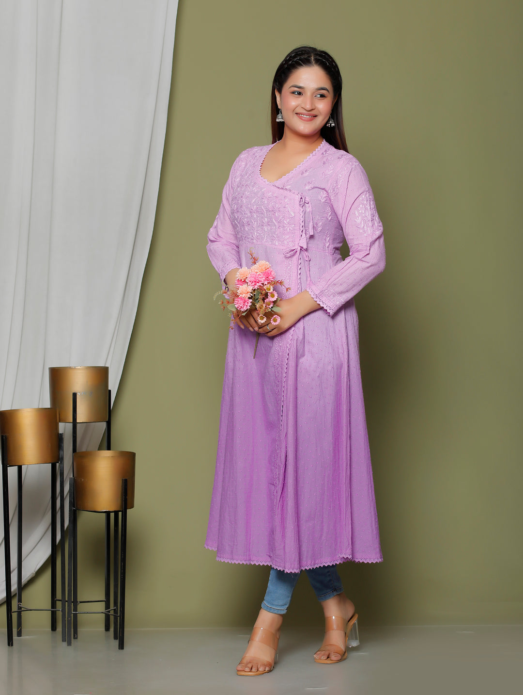 Naima Cotton Chikankari Angarkha