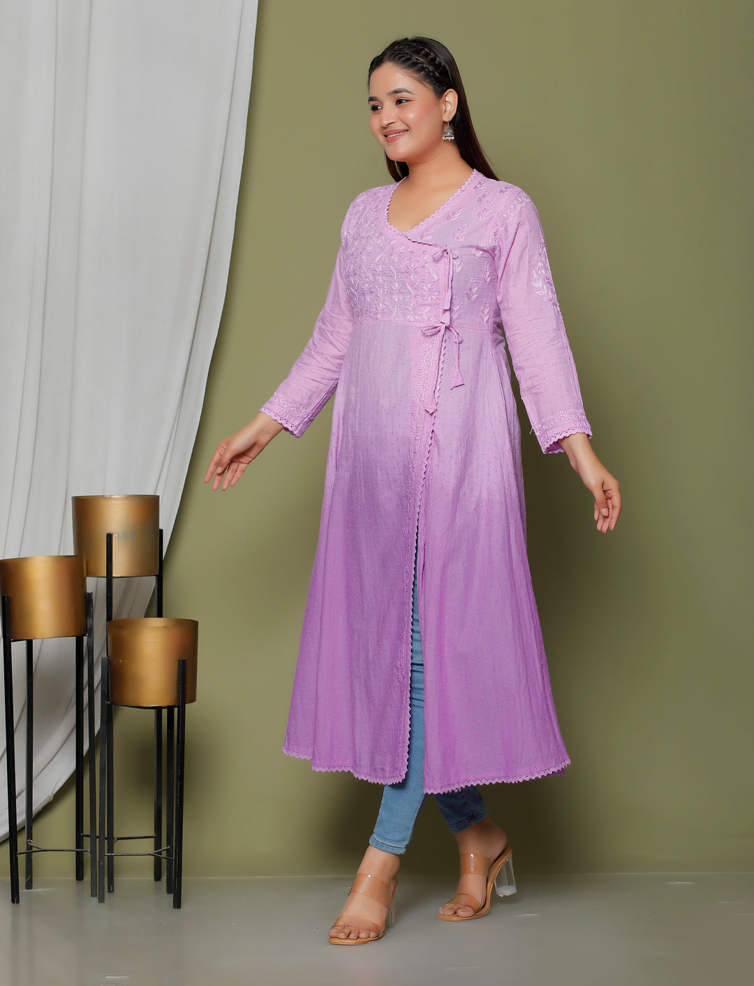 Naima Cotton Chikankari Angarkha