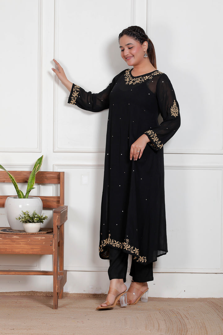 Hazel Viscose Chikankari 3 Piece Suit