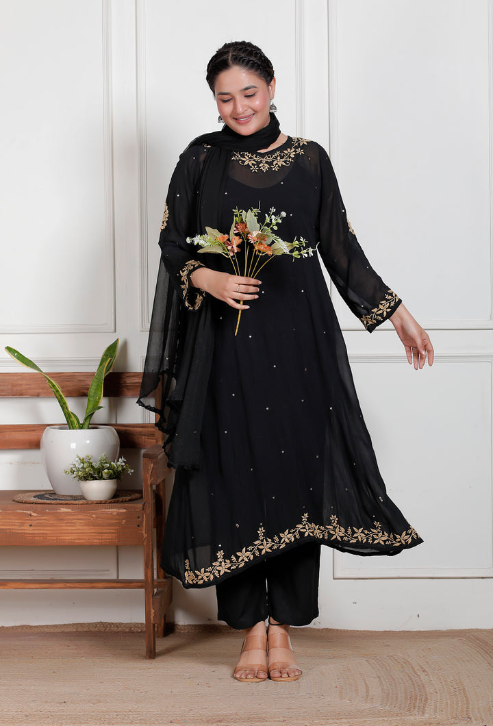 Hazel Viscose Chikankari 3 Piece Suit