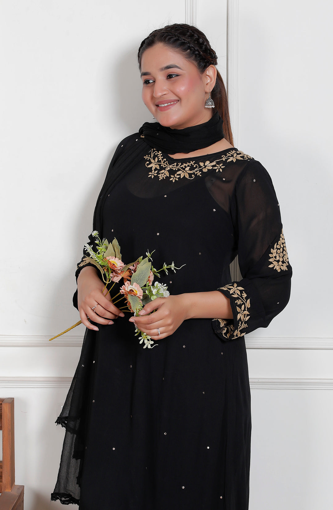 Hazel Viscose Chikankari 3 Piece Suit