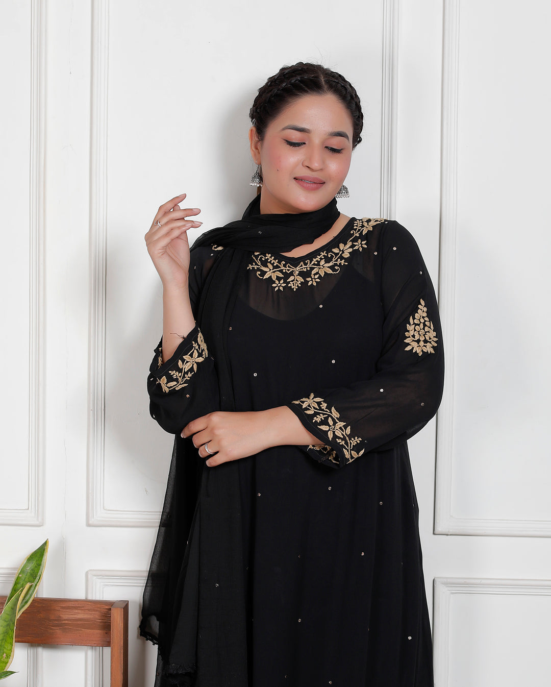 Hazel Viscose Chikankari 3 Piece Suit