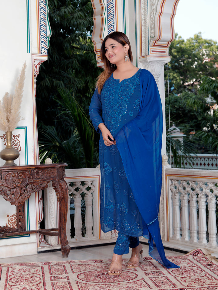 Haya Viscose Chikankari full set